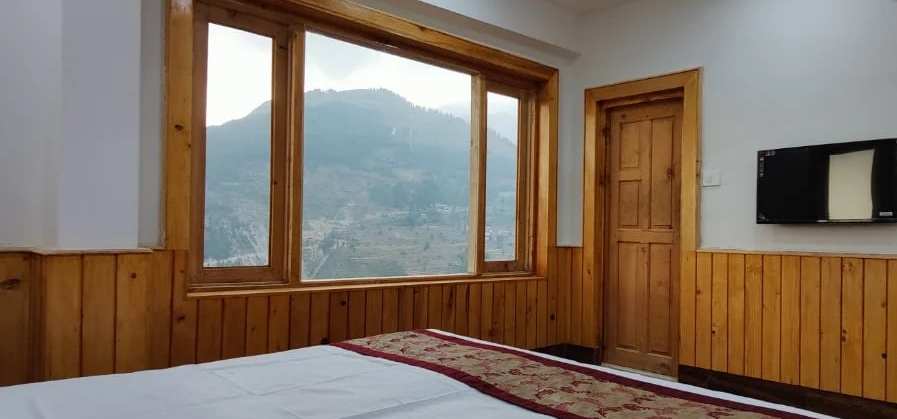 A Diwan Sachpass room in Bairagarh, its window looking over the valley
